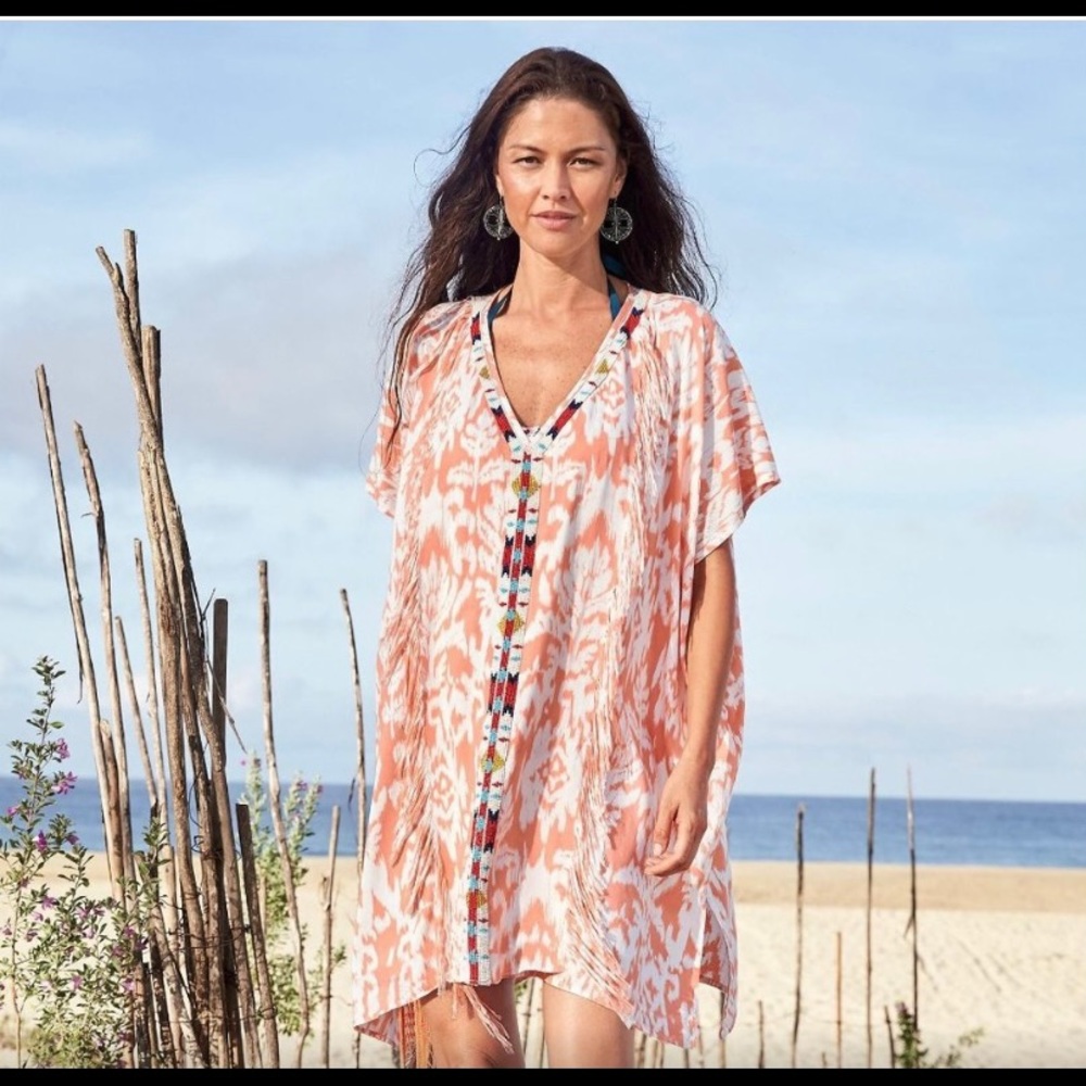 SUNDANCE Beaded Issa Cover Up Dress Top L/XL NEW